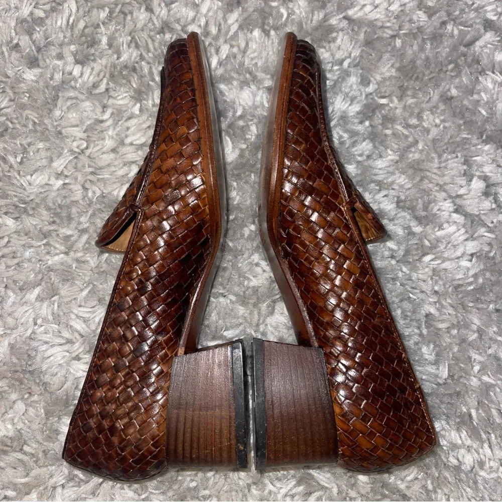 Sesto Meucci Of Florence Brown woven Tassie loafer Size 6N Shoes - Picture 4 of 8